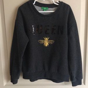 Queen Bee black sequin sweatshirt - size 8-10 girls - Dip brand